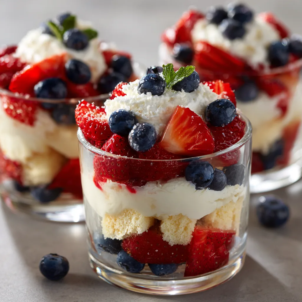 Red-White-and-Blue Berry Trifle Cups