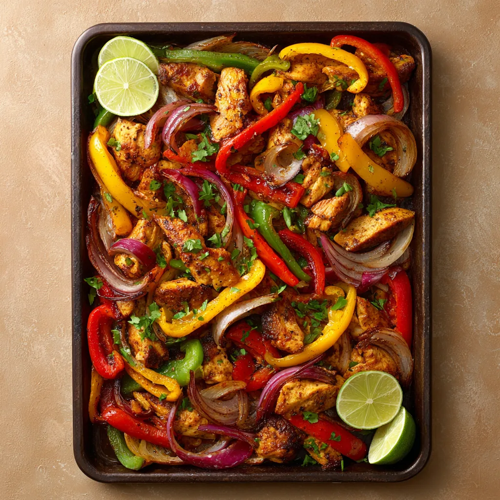 Sheet-Pan Chicken Fajitas with Charred Peppers & Onions