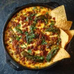 Skillet Queso Fundido with Chorizo & Roasted Poblanos