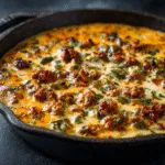Skillet Queso with Chorizo and Roasted Poblanos (gluten-free)