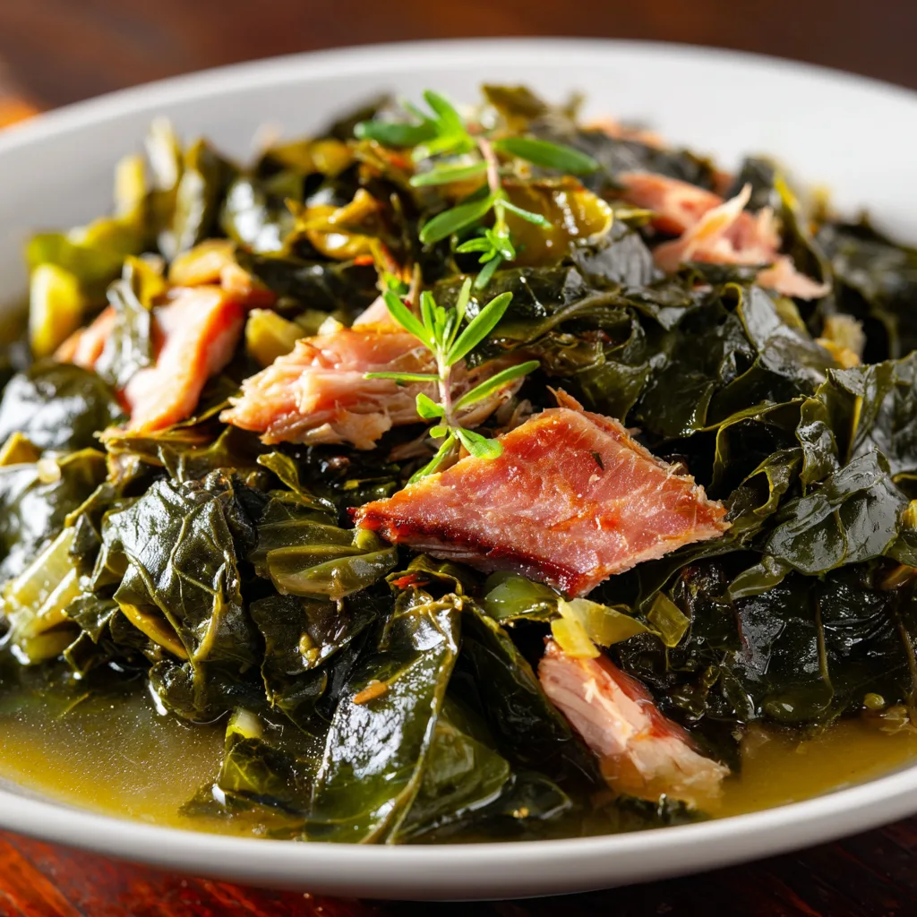 Slow-Simmer Collard Greens with Smoked Turkey (gluten-free)