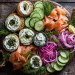 Smoked Salmon Bagel Board with Herb Cream Cheese