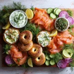 Smoked Salmon Bagel Board with Herby Cream Cheese