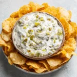 Spicy Pickle Dip with Kettle Chips
