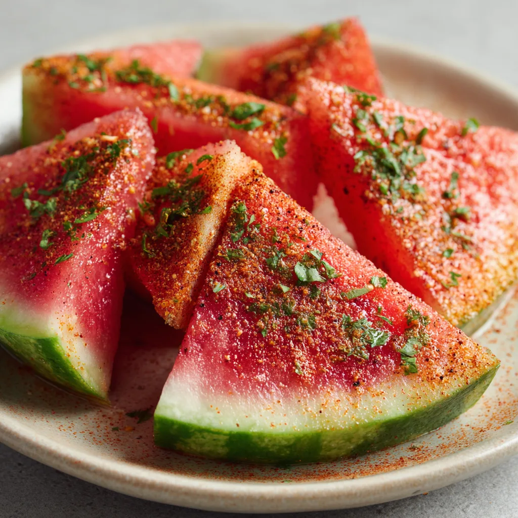 Spicy Tajín Watermelon Wedges