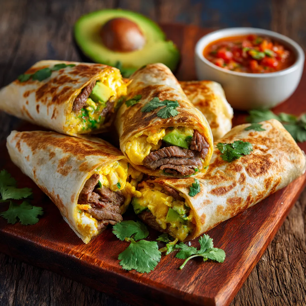 Steak and Egg Breakfast Burritos (grilling)