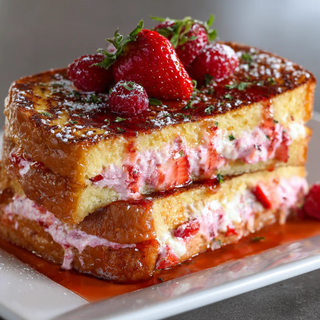 Strawberry Cream Cheese Stuffed French Toast