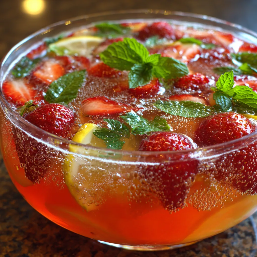 Strawberry Lemonade Punch Bowl