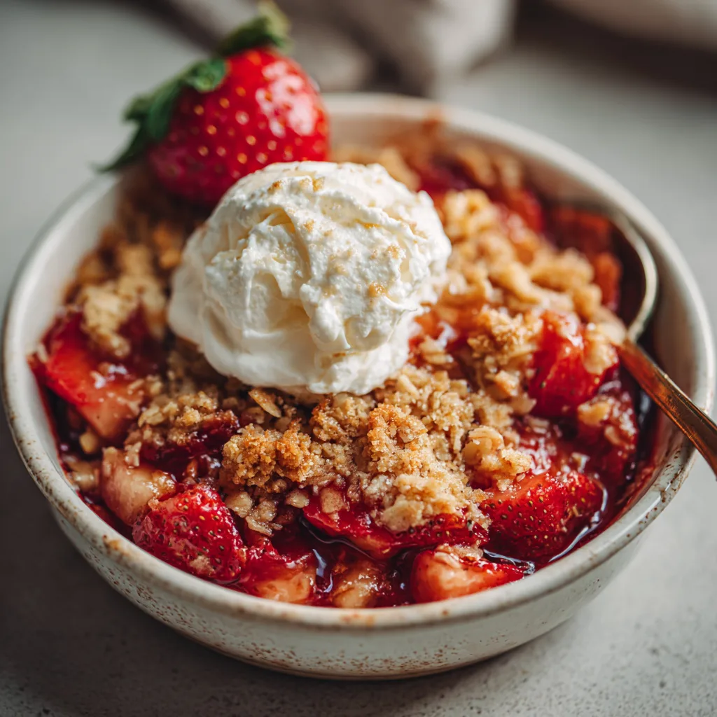 Strawberry-Rhubarb Crisp with Vanilla Whip
