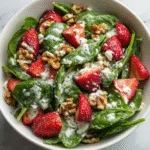 Strawberry Spinach Salad with Poppyseed Dressing (vegetarian)