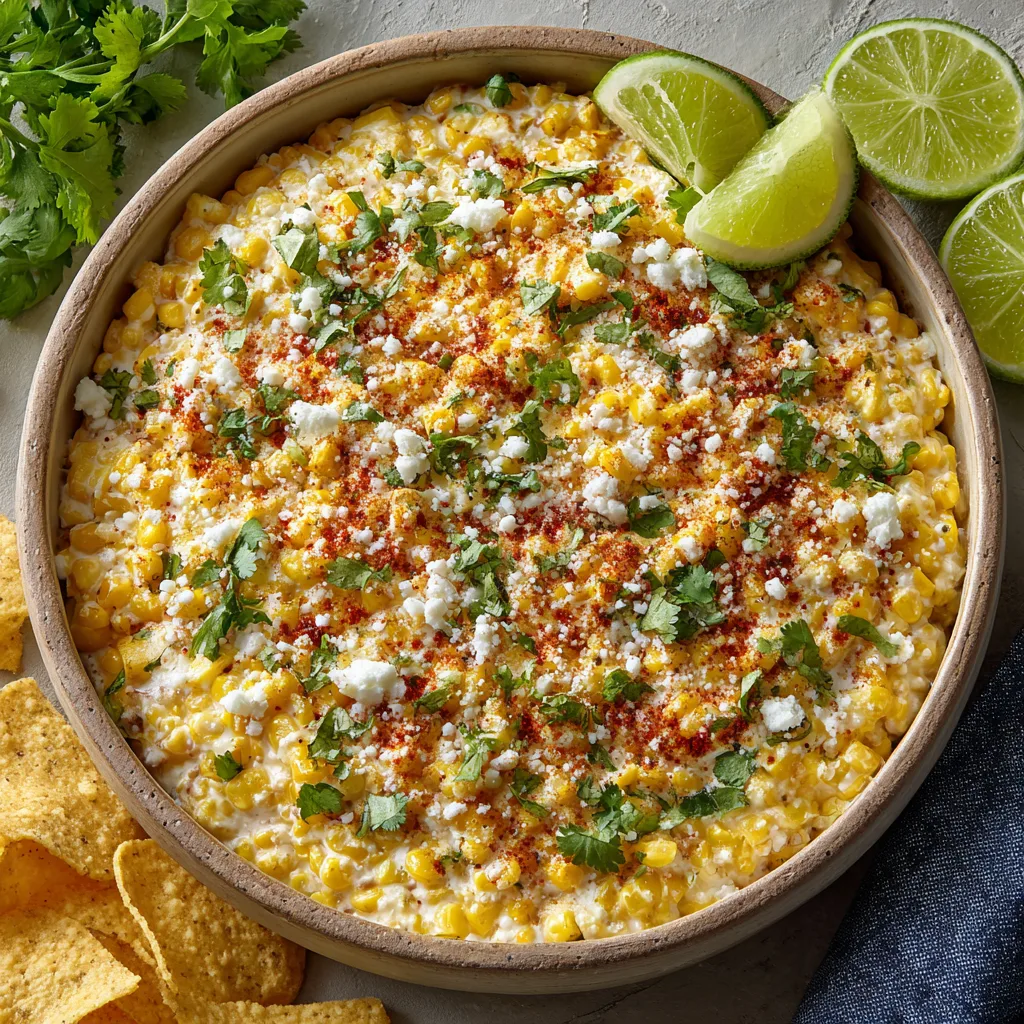 Street Corn Elote Dip with Cotija & Lime