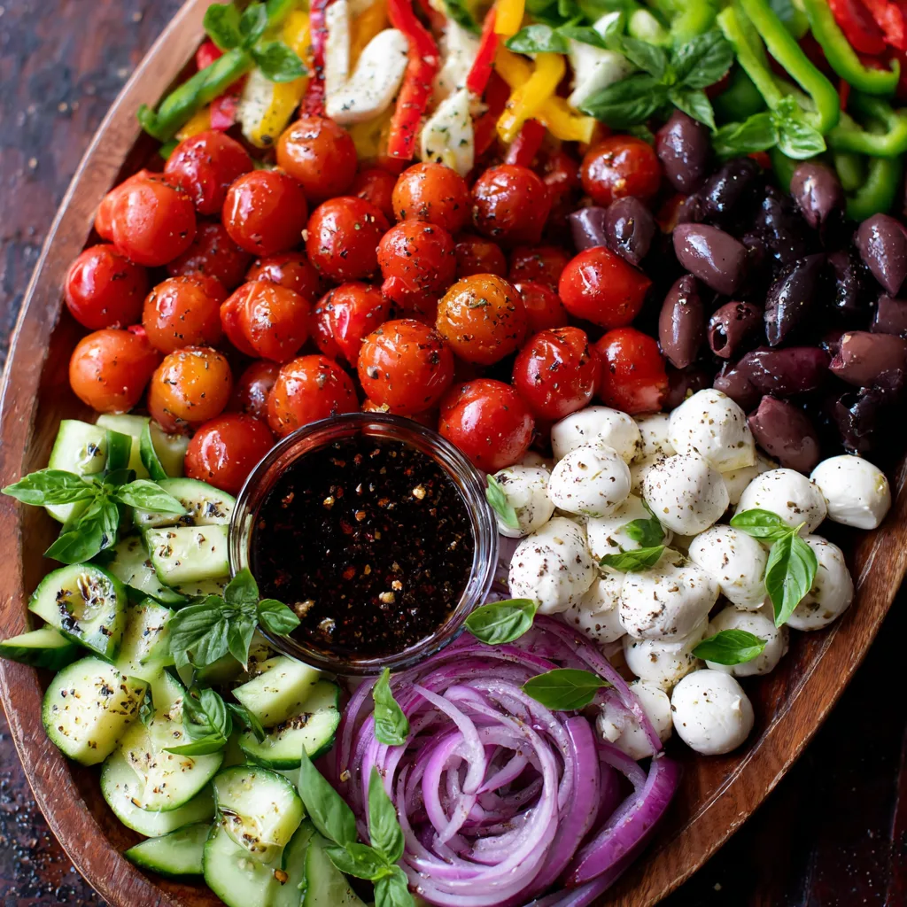 Summer Salad Platter (Greek, Caprese & More) for Memorial Picnic