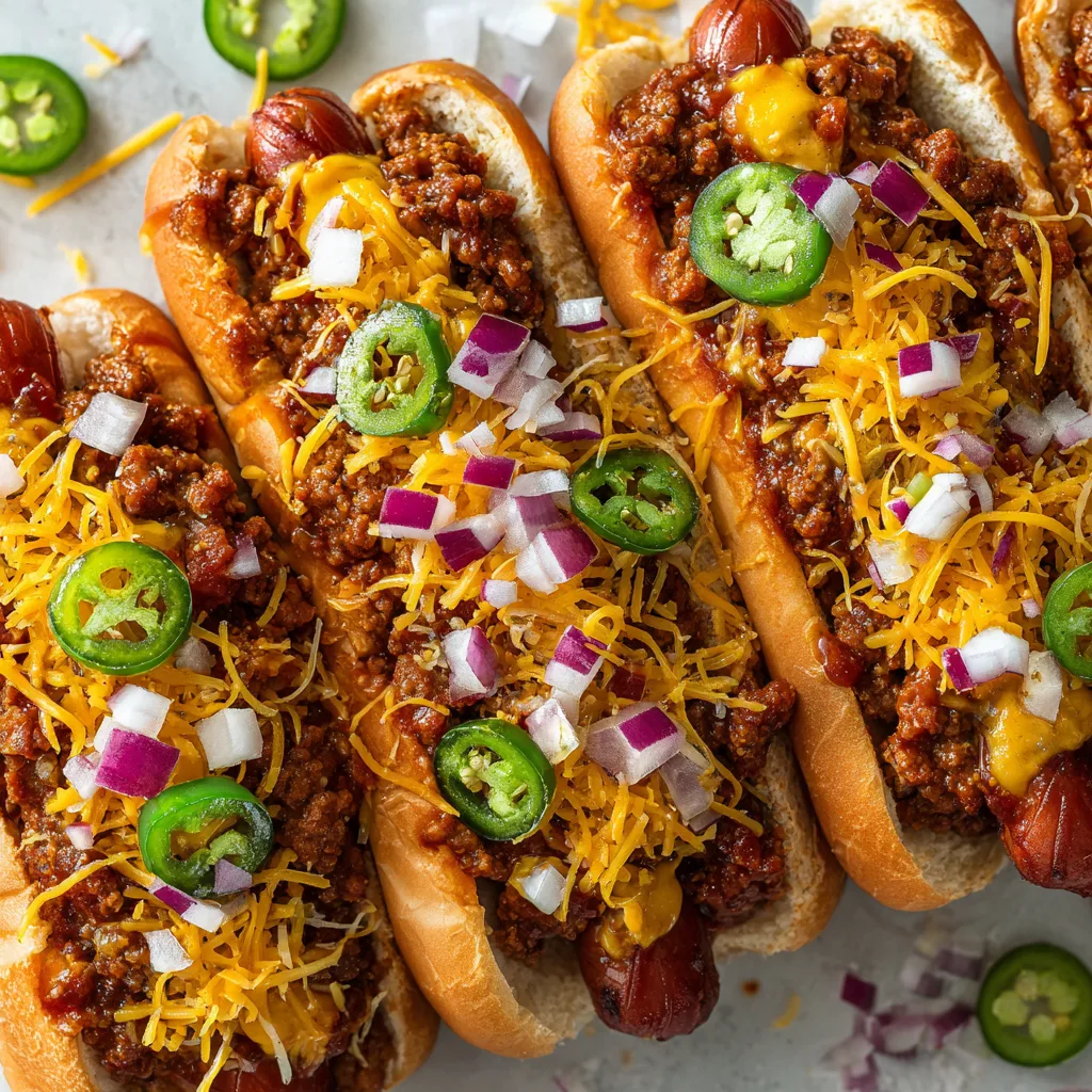 Texas Chili Cheese Dogs Loaded