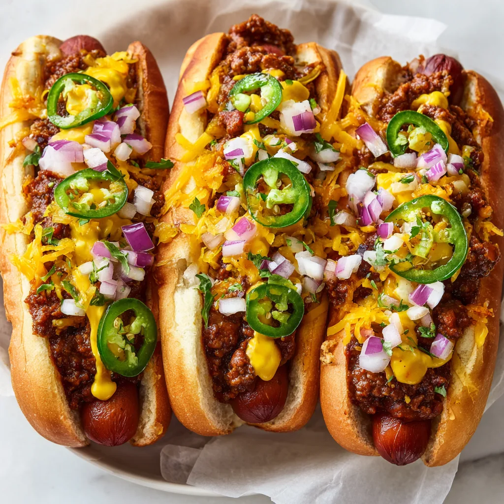 Texas Chili Dogs with All the Fixings