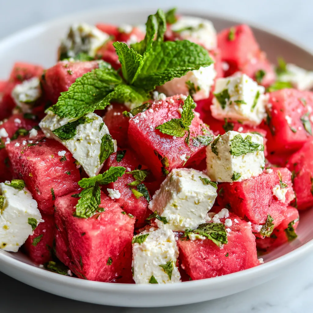 Watermelon Feta Mint Salad