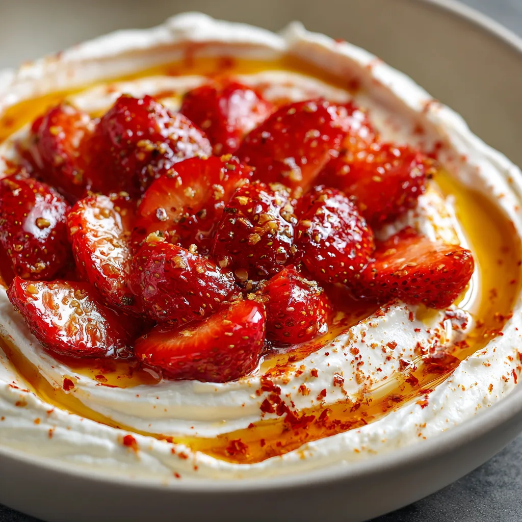 Whipped Feta Dip with Warm Strawberries & Chili Honey