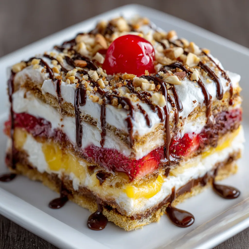 Banana Split Dessert Lasagna (Layers of Heaven!)