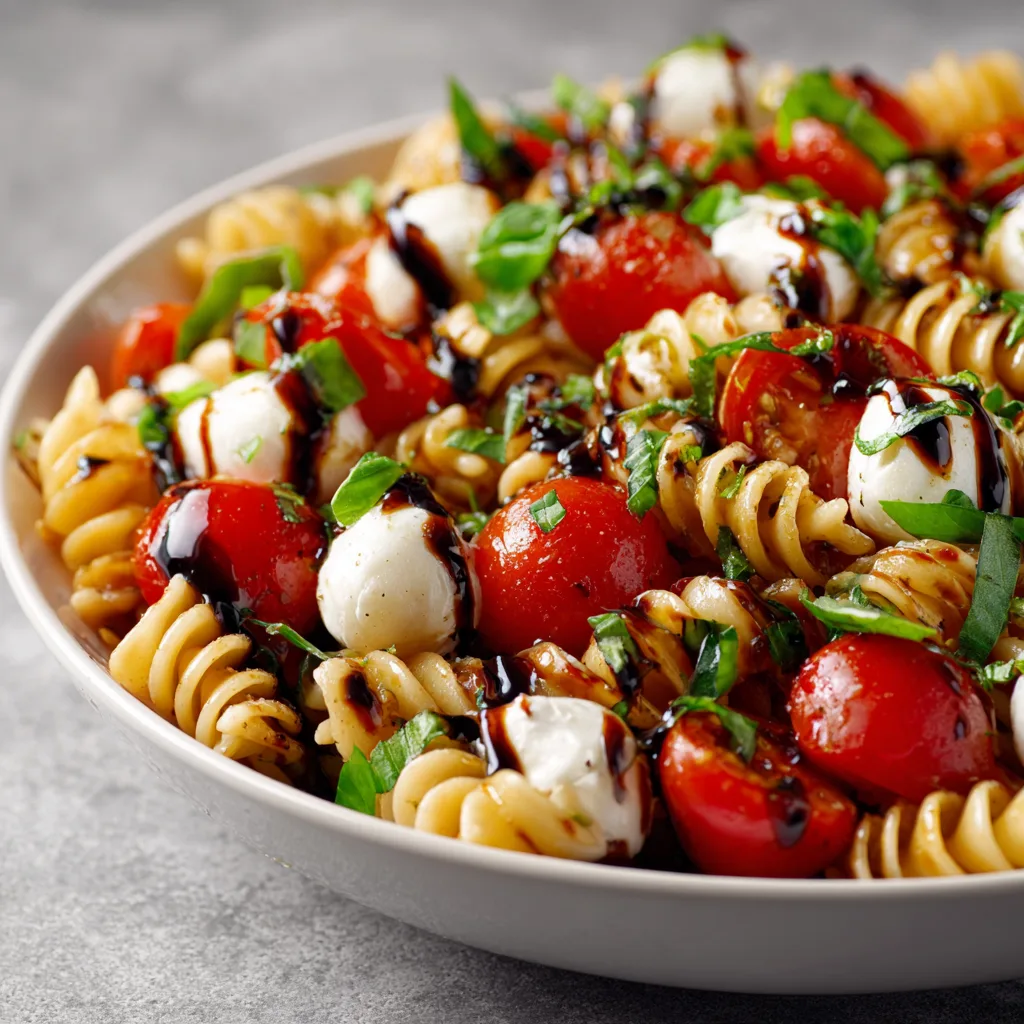 Caprese Pasta Salad with Balsamic Glaze