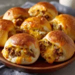 Cheesy Egg & Beef Breakfast Rolls