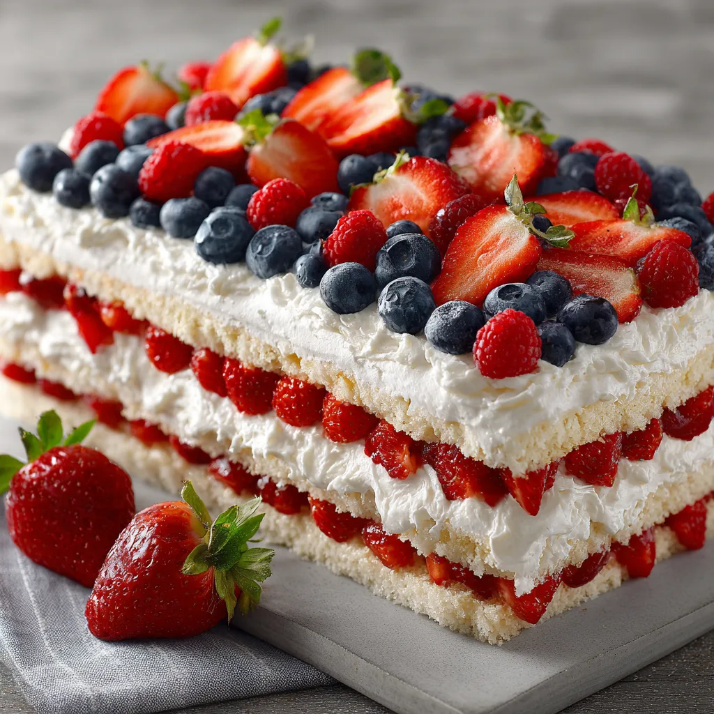 Flag Cake with Fresh Berries (Instagram-Worthy!)