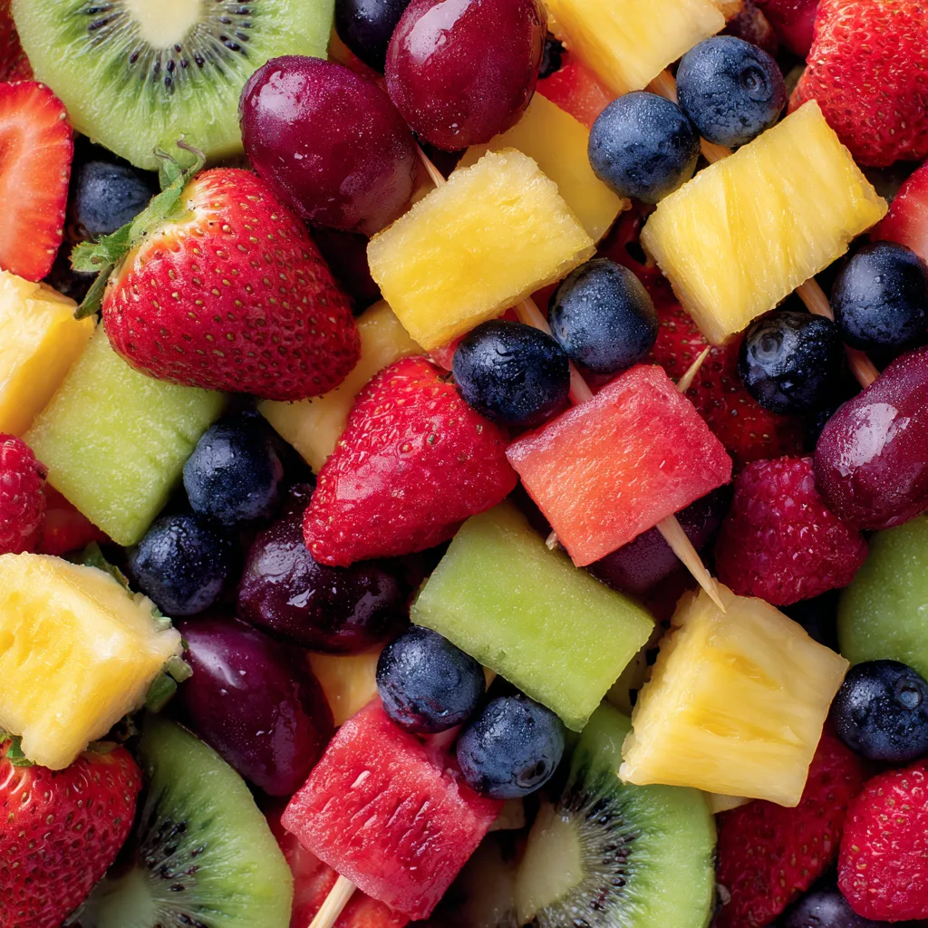 Frozen Fruit Kabobs for Pool Parties