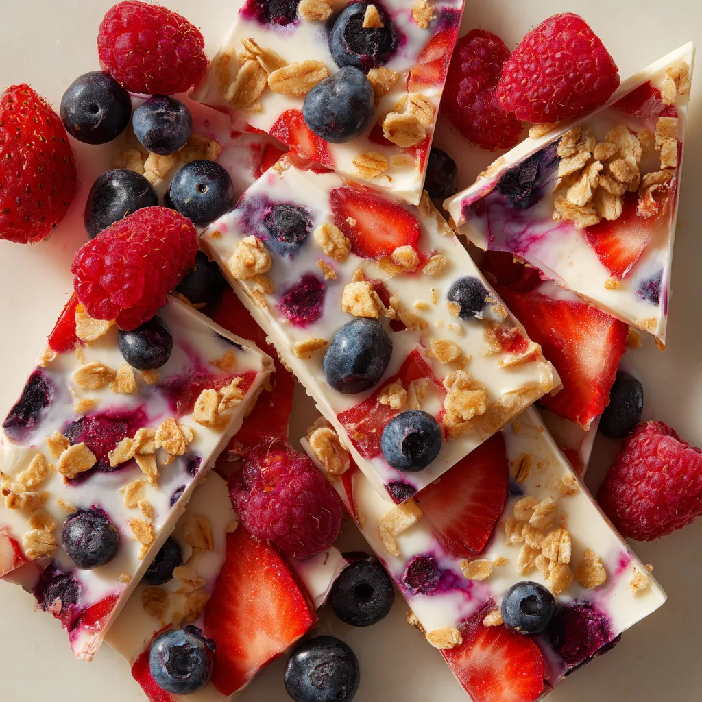 Frozen Yogurt Bark with Fresh Berries