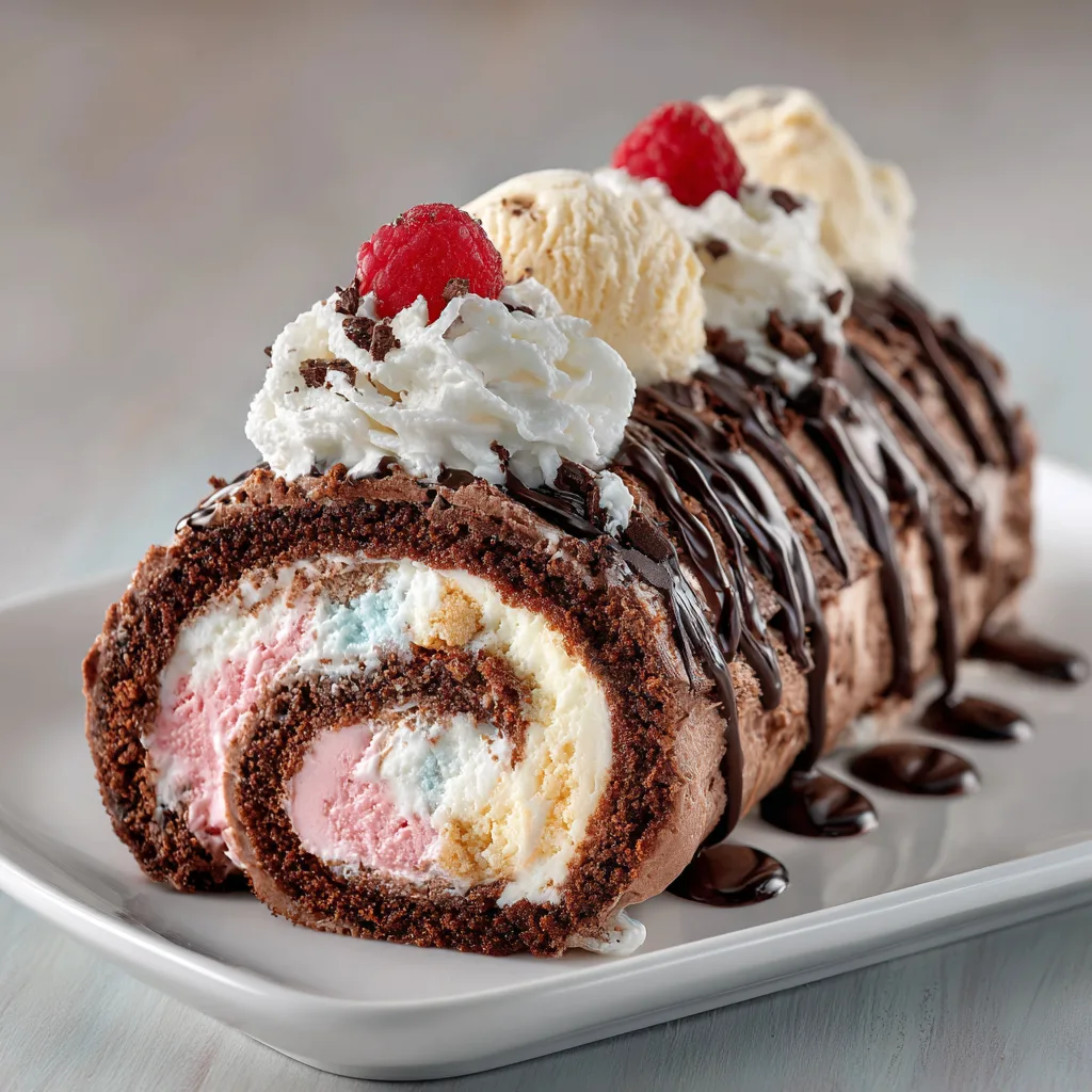 Neapolitan Ice Cream Cake Roll