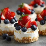 Patriotic Cheesecake Bites (No-Bake!)
