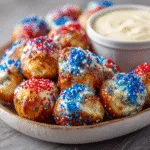 Patriotic Pretzel Bites with Cheese Dip