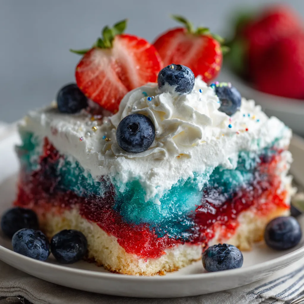Red White & Blue Poke Cake (Viral Every Year!)