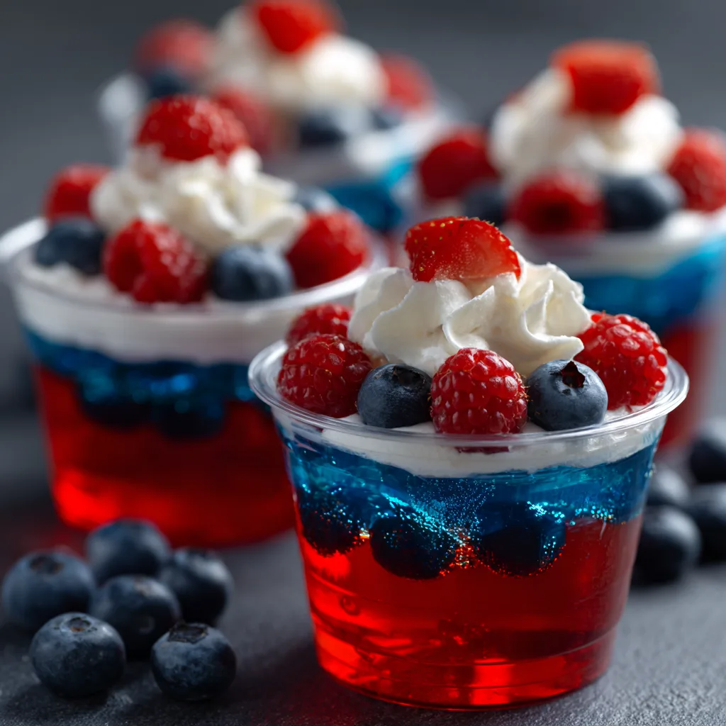 Star-Spangled Layered Jello Cups