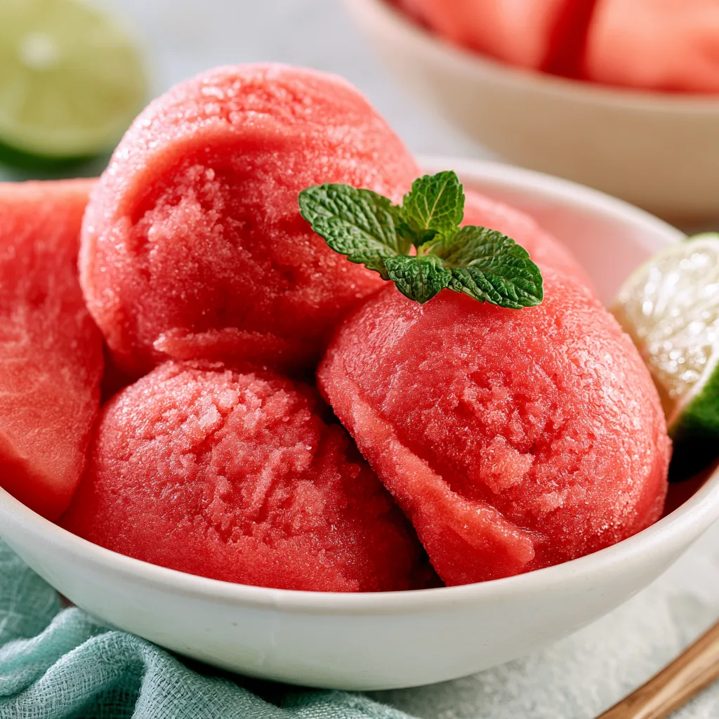 3-Ingredient Watermelon Sorbet – No Ice Cream Maker Needed
