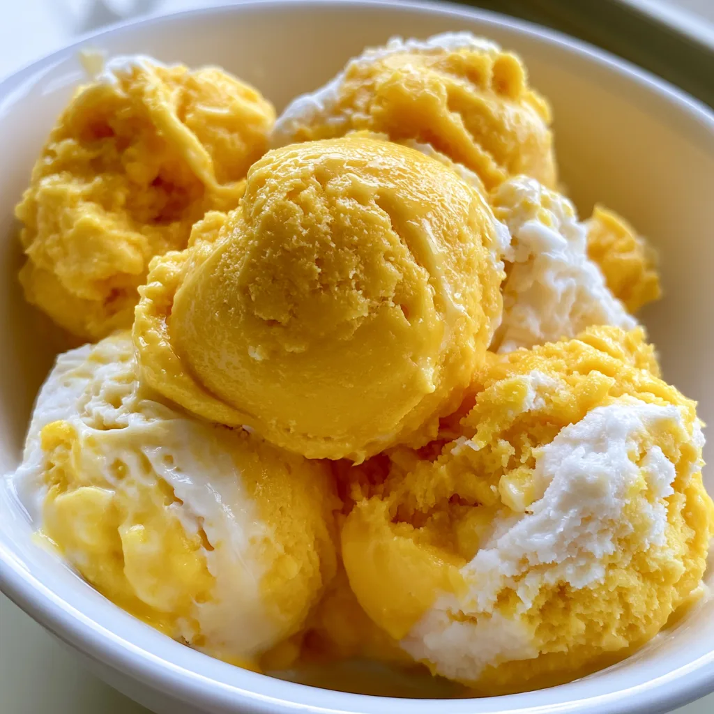 4-Ingredient Mango Coconut Ice Cream – Dairy-Free & Freezer-Friendly