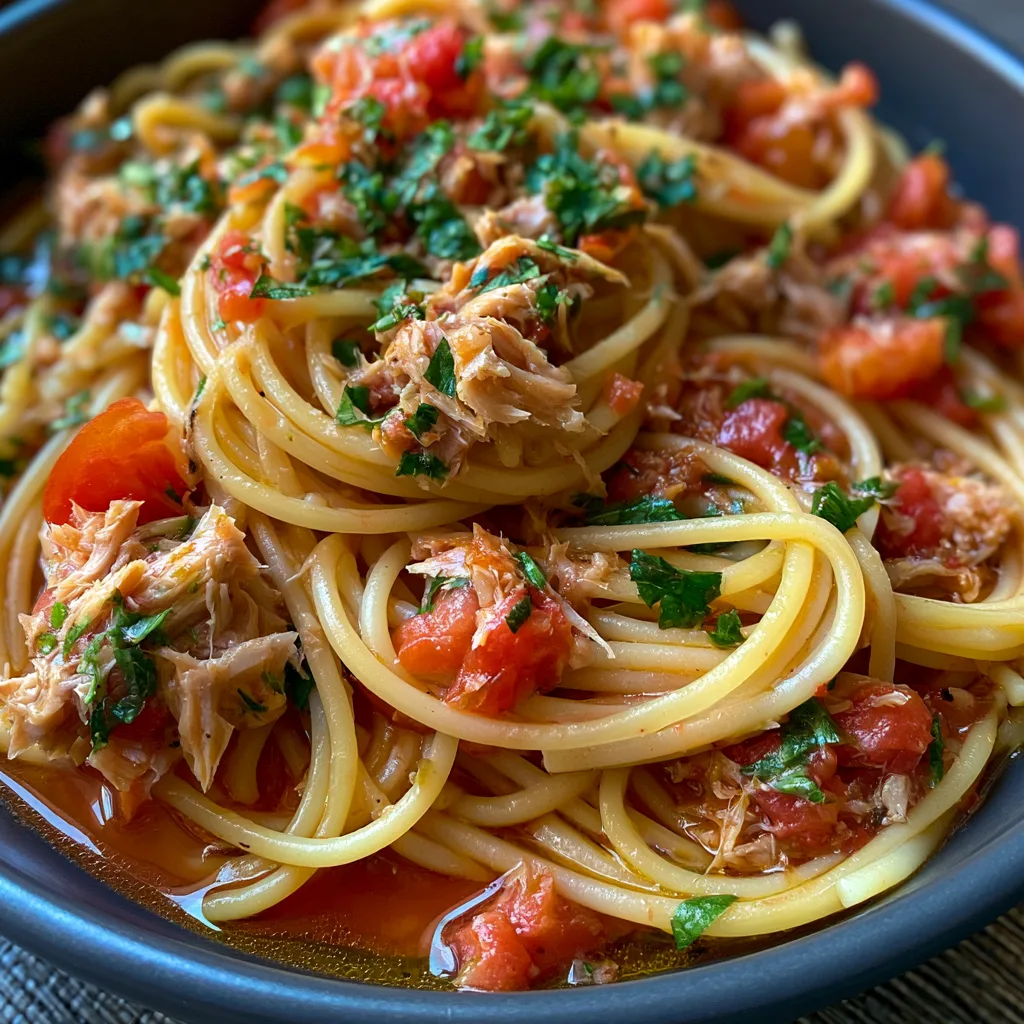 4-Ingredient Tomato Tuna Pasta – No-Cook Sauce, Summer Pantry Dinner