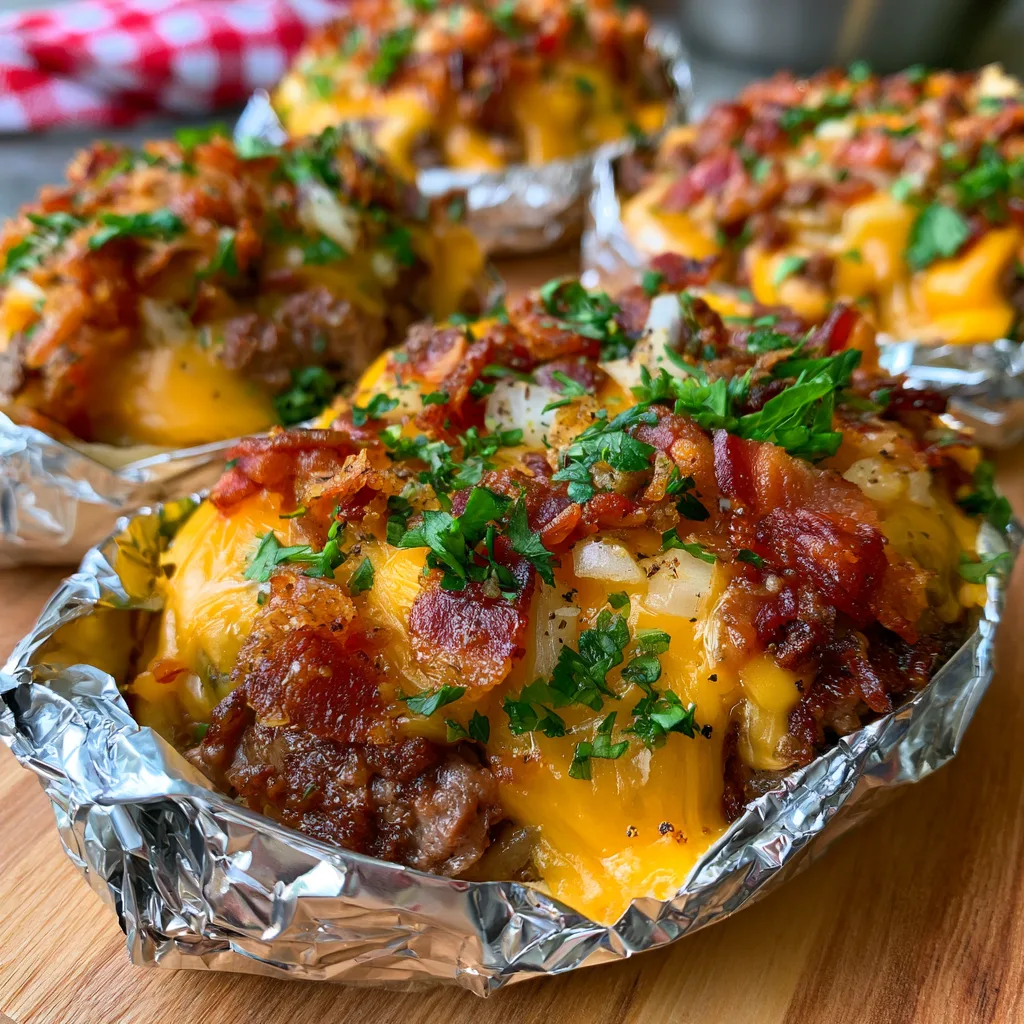 Bacon Cheeseburger Foil Packs on the Grill – No Mess Cookout Dinner