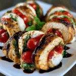 Baked Caprese Stuffed Chicken Breast – Fancy Summer Dinner, Easy Cleanup