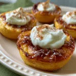 Baked Peaches with Brown Sugar and Vanilla Yogurt