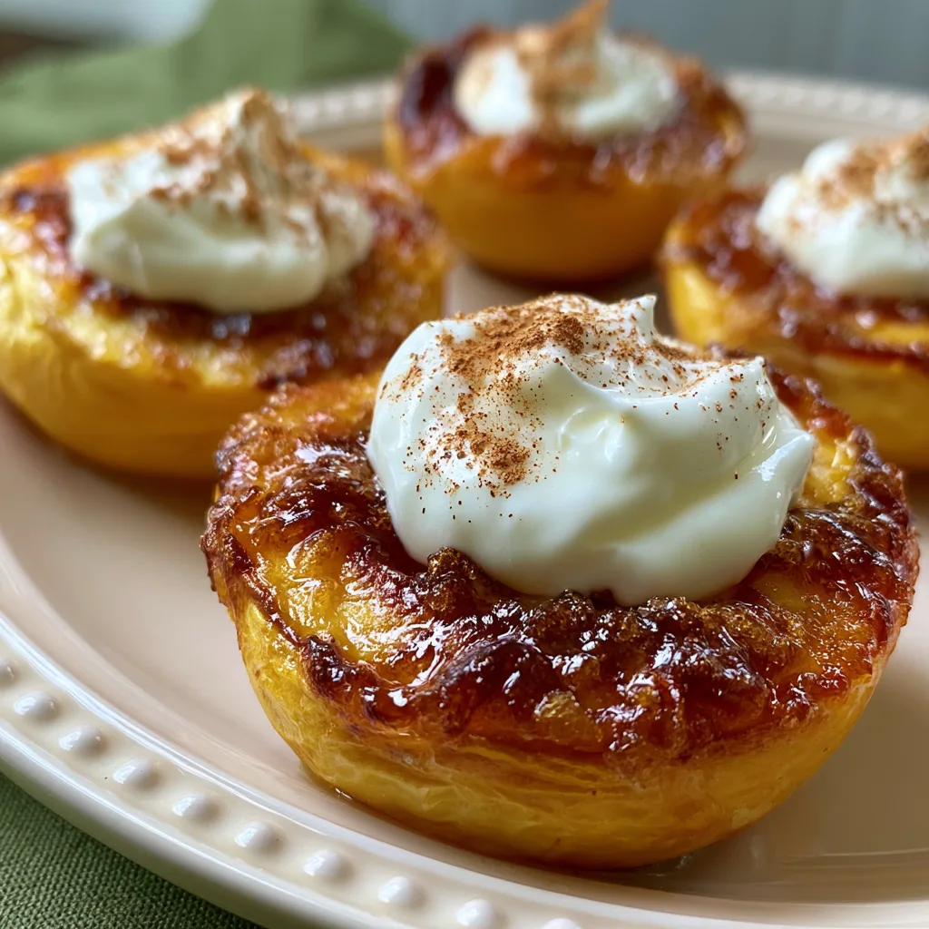 Baked Peaches with Brown Sugar and Vanilla Yogurt