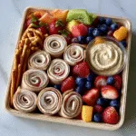 Beach Snack Box with Turkey Roll-Ups, Fruit, and Crunchy Dip