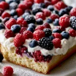 Berry Shortcake Sheet Cake with Whipped Vanilla Cream