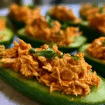 Buffalo Chicken Cucumber Boats – Cold Appetizer for Hot Days