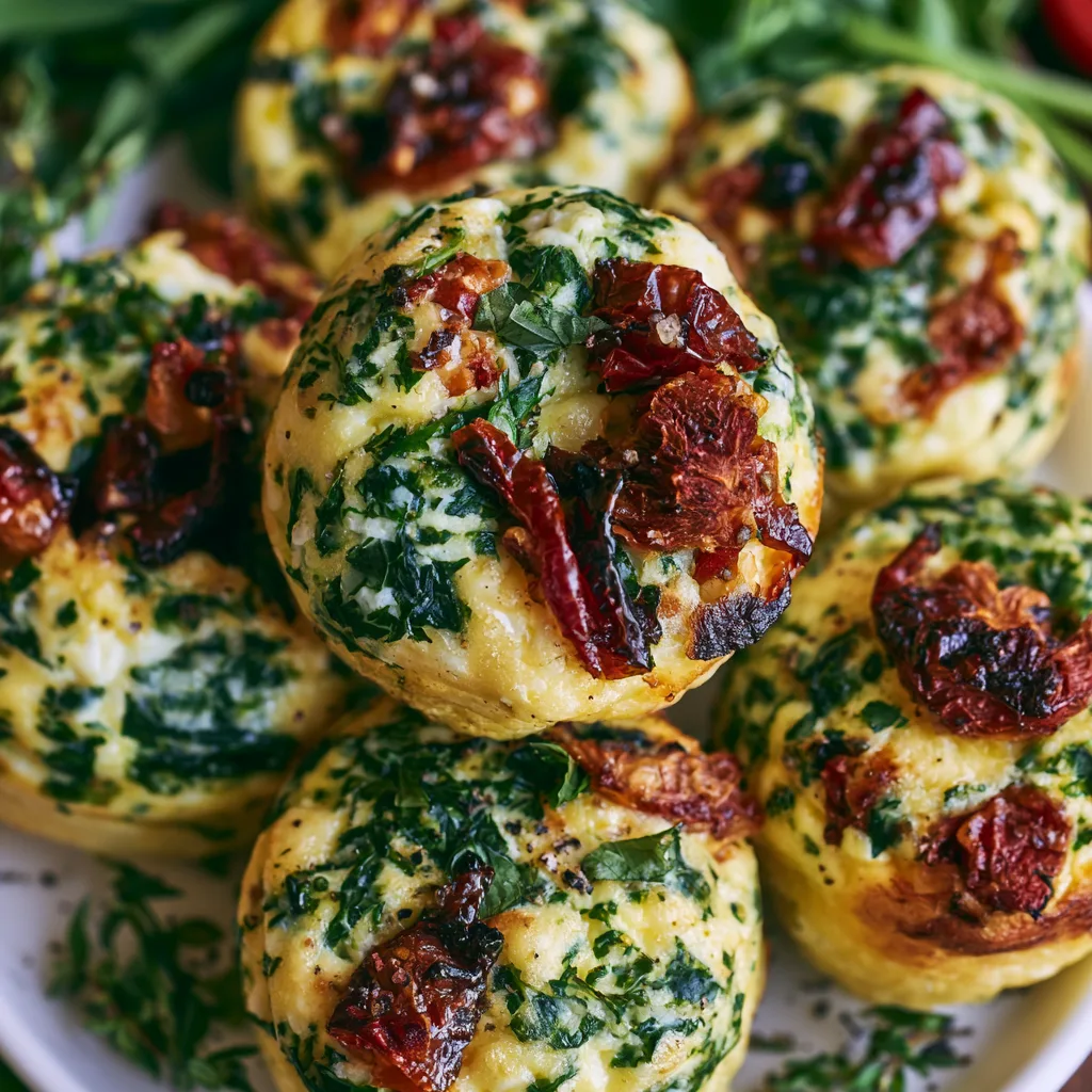 Cottage Cheese Egg Bites with Spinach and Roasted Tomatoes