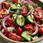 Cucumber Tomato Feta Salad – Greek-Inspired & Ready in 5 Min