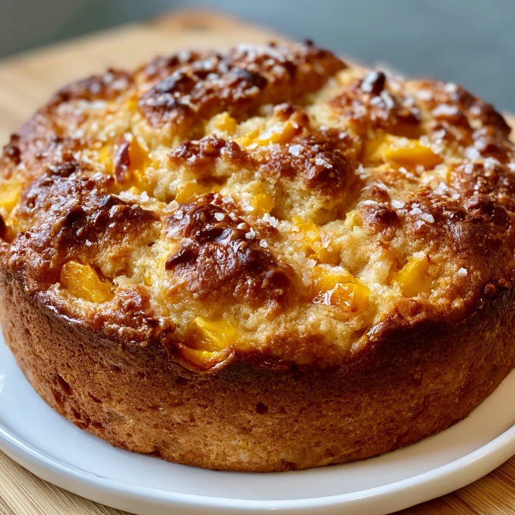 Easy One-Pot Peach Bread Recipe with Sea Salt Finish Perfect for Breakfast