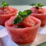 Frozen Watermelon Sorbet Cups with Fresh Lime
