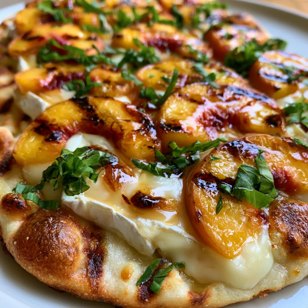 Grilled Peach & Brie Flatbread – Summer Appetizer on the Grill