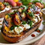 Grilled Peach Burrata Toast – Sweet Savory Summer Starter