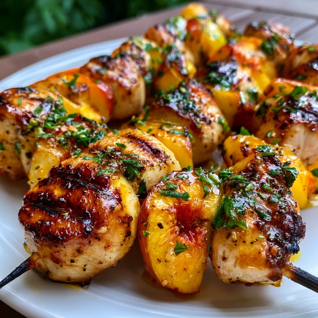Grilled Peach Chicken Skewers – Sweet Smoky Summer BBQ Dinner