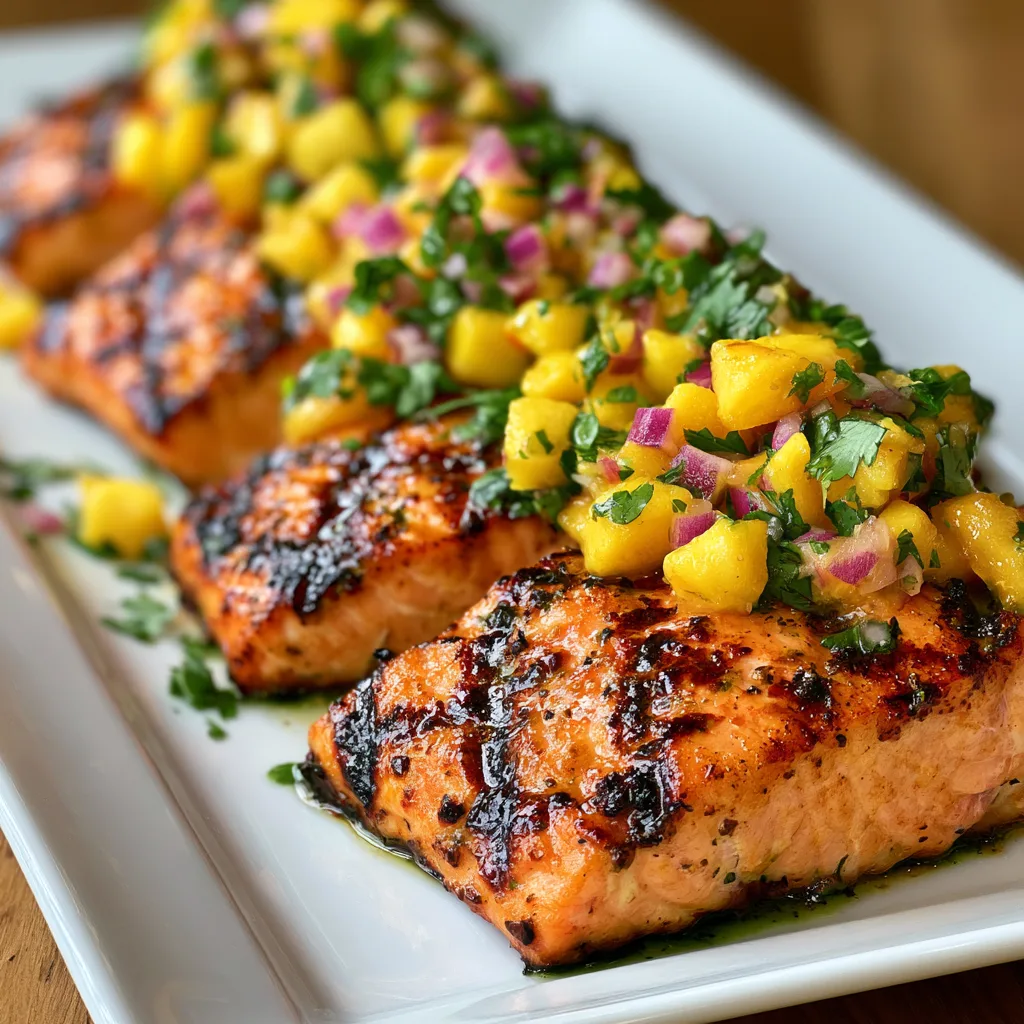 Grilled Salmon with Peach Salsa – Healthy, Fresh & So Easy