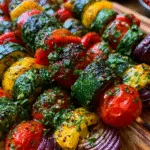 Grilled Veggie Kebabs with Chimichurri – Colorful Summer BBQ Side